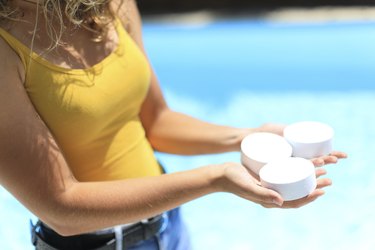 Chlorine treatment for a swimming pool